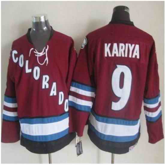 Colorado Avalanche #9 Paul Kariya Red CCM Throwback Stitched NHL Jersey